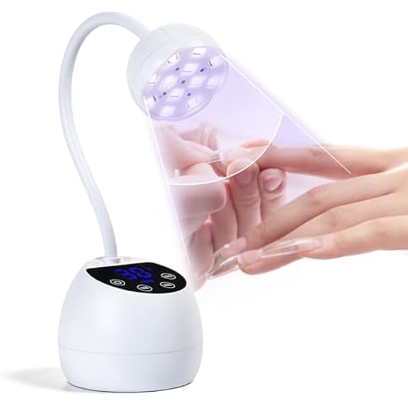 YJJSKEJI UV LED Nail Lamp, 36W Mini Cordless Flash Cure Gel X Lamp Gooseneck Portable LED Nail Light Nail Dryer Quick Drying UV Lamp for Nail Salon Home DIY Manicure