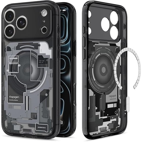 YJJSKEJI Ultra Hybrid MagFit Direct Digital Printing Case for iPhone 17 Pro Max [Custom Design][Compatible with Magsafe] - Zero One Black