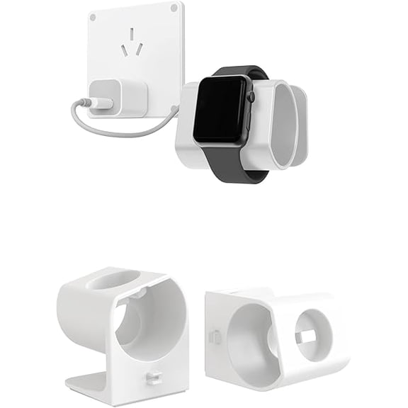 YJJSKEJI Wall Mount for Apple Watch Charger Stand for Apple Watch Ultra Series 8/SE2/7/6/SE/5/4/3/2/1 (49mm,45mm,44mm,42mm,41mm,40mm,38mm) Storage Organizer (White)