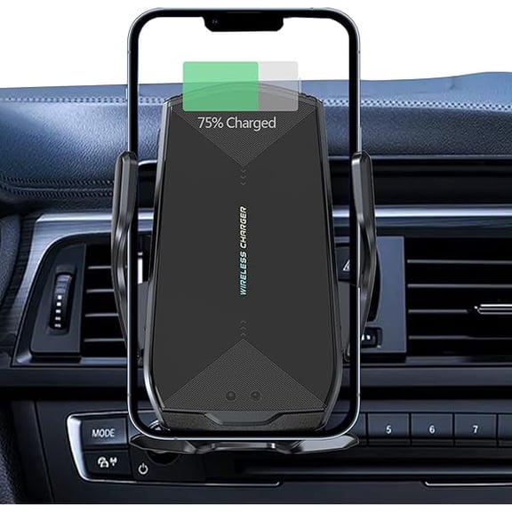 YJJSKEJI Wireless Car Charger,Qi 15W Fast Charging Automatic Clamping Car Phone Holder Mount, Air Vent Car Phone Holder for iPhone 13/13 Pro/12 Pro Max/12 pro/12/11/X/8, Samsung Galaxy Series etc