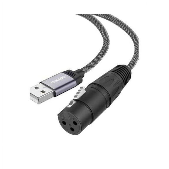 YJJSKEJI XLR to USB Adapter, USB to XLR Female Microphone Cable for Recording, Living Broadcast, USB Microphone Cable with DAC Chip for PC, MacBook, Laptop - 1.8Meter/6FT