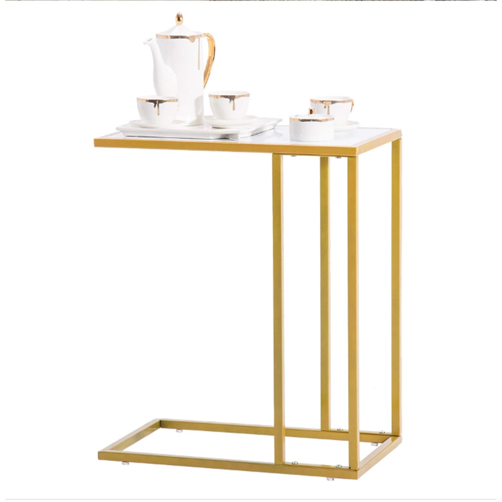 YJTONWIN C Shaped Table Side Table Coffee Table Sofa Living Room