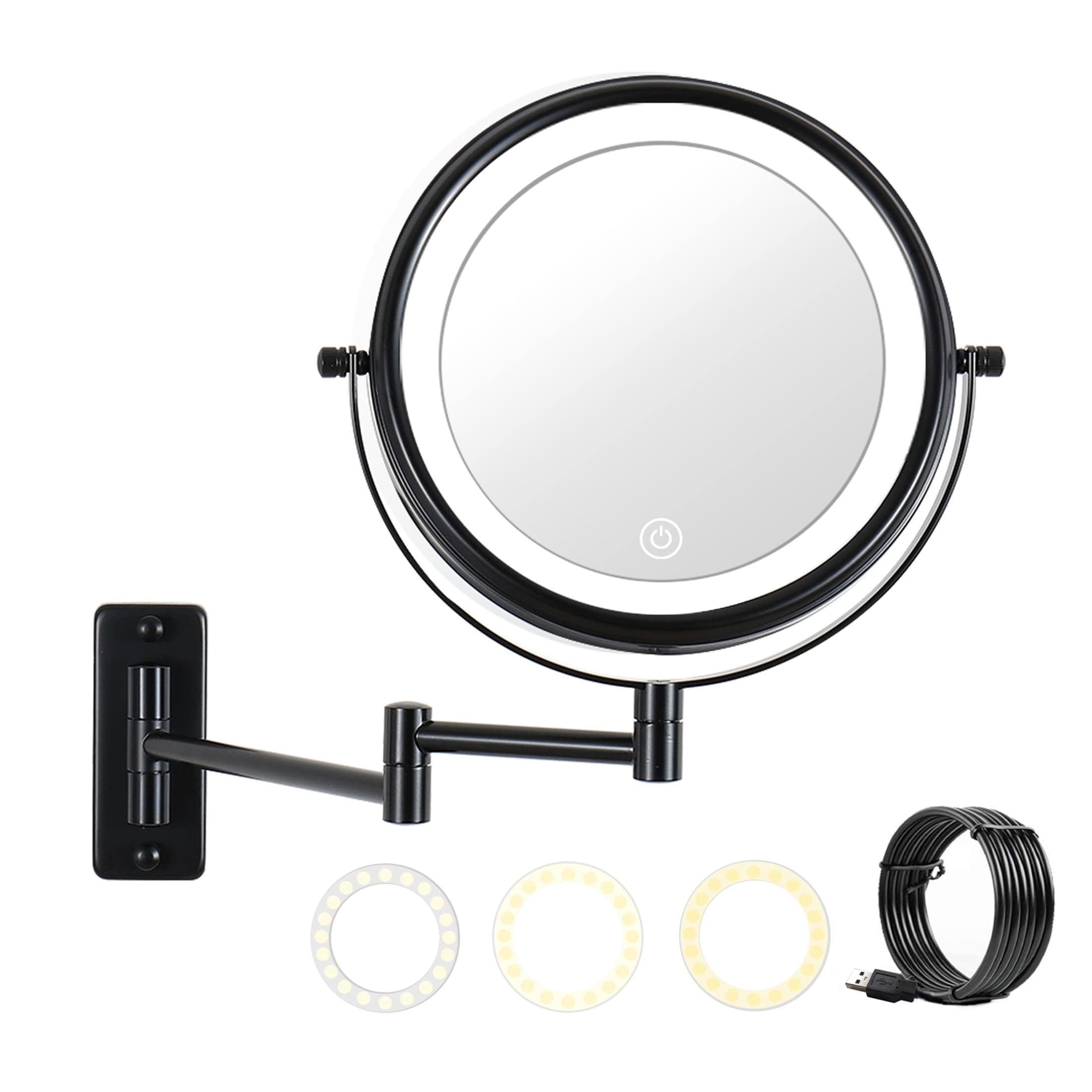 YJTONWIN Wall Mounted Lighted Magnifying Mirror 10X Makeup Mirror 3