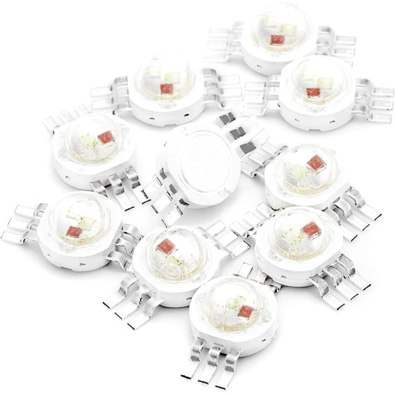 YJYASX-10 pcs High Power Led Chip 3W RGB 6 pins (600mA for Each Color 3 Watt) Multicolor Super Bright Intensity SMD COB Light Emitter Components Diode 3 W Bulb Lamp Beads DIY Lighting