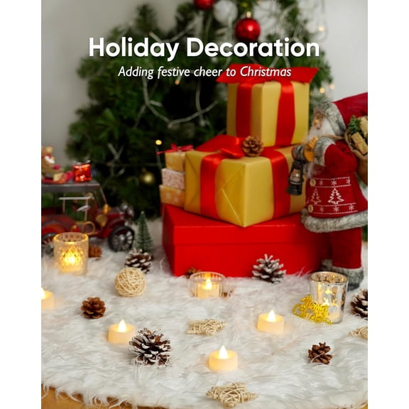 YJYASX-100 Pack Battery Operated Tea Lights Candles, Fake Tealights Candles, Flameless LED Tea Lights for Halloween, Wedding, Votive, Festival, Table Decor(100 Pack, Warm White)