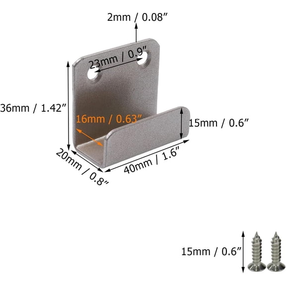 YJYASX-10Pcs Stainless Steel Tile Hanger Bracket Hook Fastener for Ceramic Tile Billboard Frames Mirrors Display - 15mm Inner Width(Rose Gold)