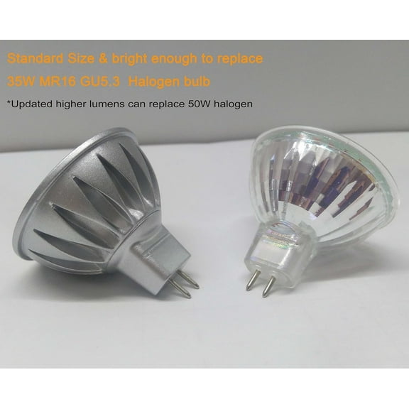 YJYASX-12V MR16 GU5.3 Led Outdoor Landscape Bulbs 5W, MR16 35W 50W Halogen Replacement, 2700K Soft Warm White,Low Voltage Bulbs Spotlights for Landscape Track Lighting,Not Dimmable,458lm,38 Deg,6 Pac