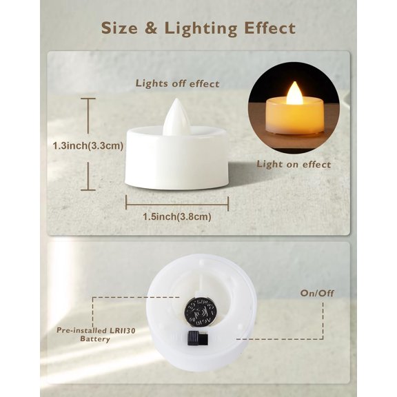 YJYASX-150 Pack Battery Operated Tea Lights Candles, Fake Tealights Candles, Flameless LED Tea Lights for Halloween, Wedding, Votive, Festival, Table Decor(150 Pack, Warm White)