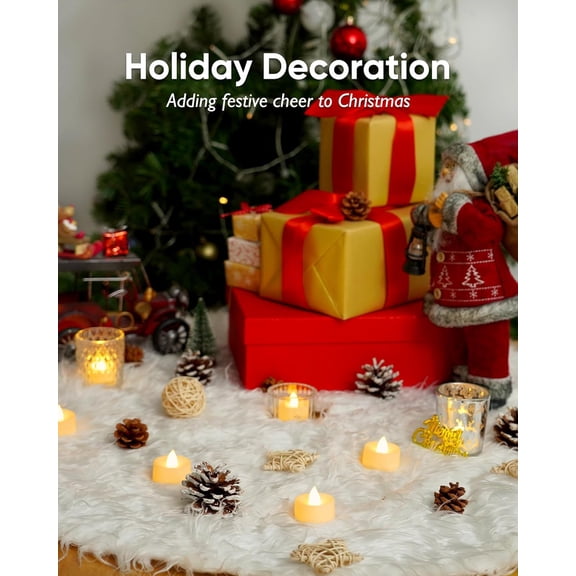 YJYASX-150 Pack Battery Operated Tea Lights Candles, Fake Tealights Candles, Flameless LED Tea Lights for Halloween, Wedding, Votive, Festival, Table Decor(150 Pack, Warm White)