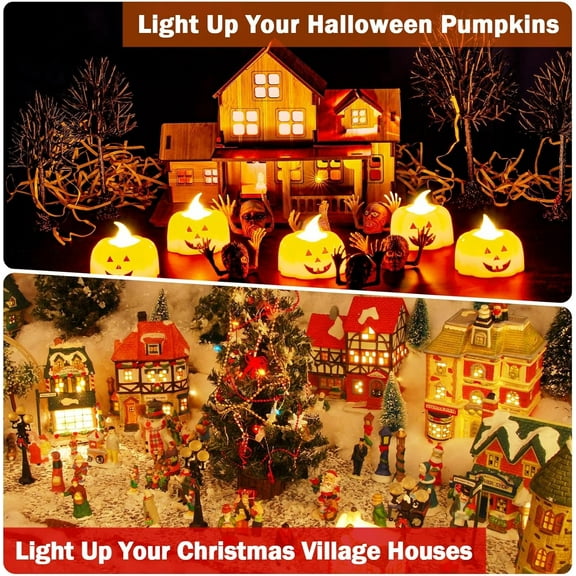 YJYASX-2 Pack Accessory Cord with 5 Milky White LED Light Bulb, 9.84 ft Christmas Village Light Cord with Fuse Wire, Blow Mold Light Kit Replacement for Christmas Village House Craft Halloween