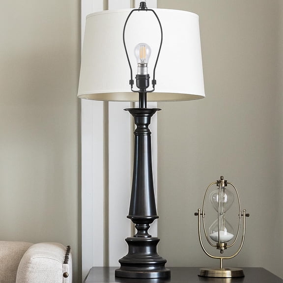 YJYASX-2 Pack Lamp Harp Kit - Black 8 Inch Lamp Shade Harp - Detachable DIY Lamp Shade Adapter Shade Holder for Table & Floor Lamps, Heavy Duty Bracket Light Fitting with Standard Saddle & Finial