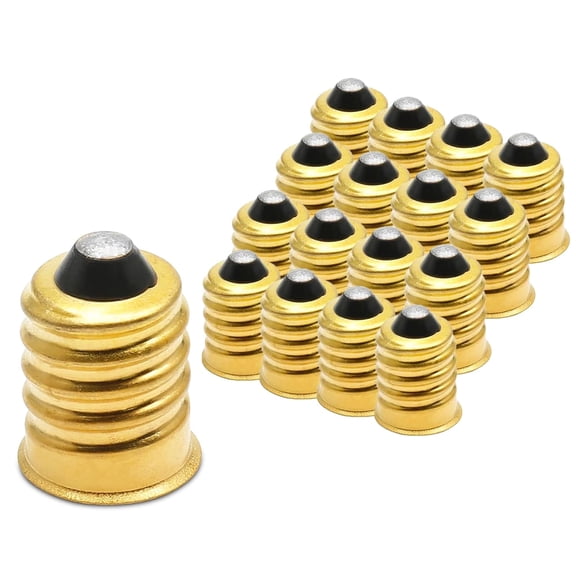 YJYASX-20 Pack E14 to E12 Adapter Converter, European to Candelabra Reducer, Pure Copper Light Adapter Socket Bulb Adapter, Golden Lamp Adapter