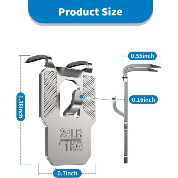 YJYASX-25 lb Claw Picture Hangers for Drywall20Pcs Heavy Duty Wall Picture Frame Hanging Hooks - No Damage Mirror Photo Poster Painting Art Sawtooth Wire D Ring Hanger Kit for Room Office Decor