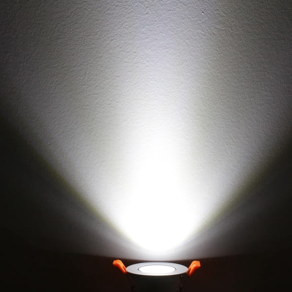 YJYASX-2inch LED Dimmable Downlight, 3W COB Recessed Ceiling Light, Daylight White 5500K-6000K, CRI80, 25W 220LM Halogen Bulbs Equivalent, White (4 Pack)