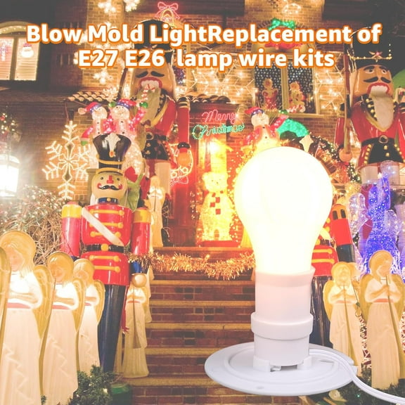 YJYASX-3 Set Blow Mold Light Kit Replacement, E27 E26 Bulb Cord Kit for Halloween,Christmas,Salt Lamp,Craft Indoor Outdoor Decorations,Salt Lamp Base with Fuse Plug