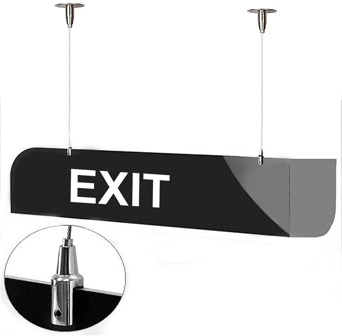 Hanging Sign Rack YJYASX-4 Pack 6.5 ft x 2 mm Ceiling Sign Hanger, Stainless Steel ...