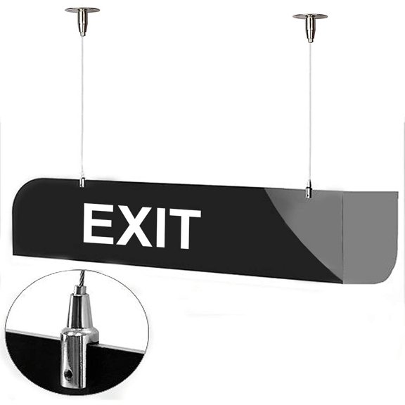 YJYASX-4 Pack 6.5 ft x 2 mm Ceiling Sign Hanger, Stainless Steel Picture Rail Hanging Wire, Adjustable Suspension Cable for Hanging Advertising Glass Arcylic Board Display, LED Panel Light, Load 66 l