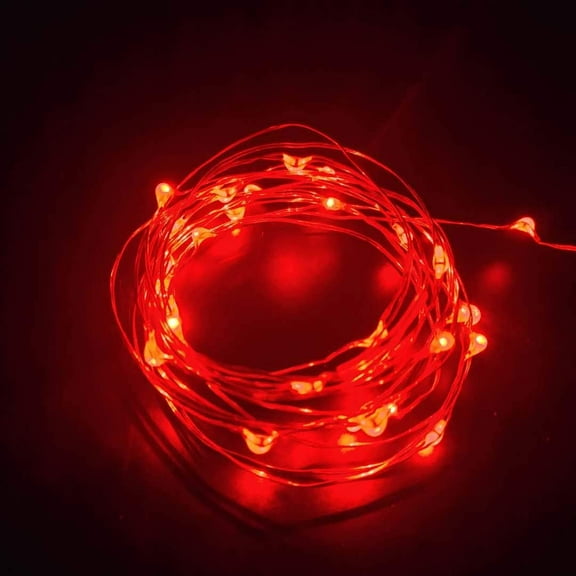 YJYASX-4 Pack Battery Operated Dewdrop Led Lights,Indoor Mini Fairy Lights With Timer Function,For Wedding Home Parties Christmas Holiday Decoration,6 Hours on/18 Hours Off ,30 Count LEDs,10 Feet(Red