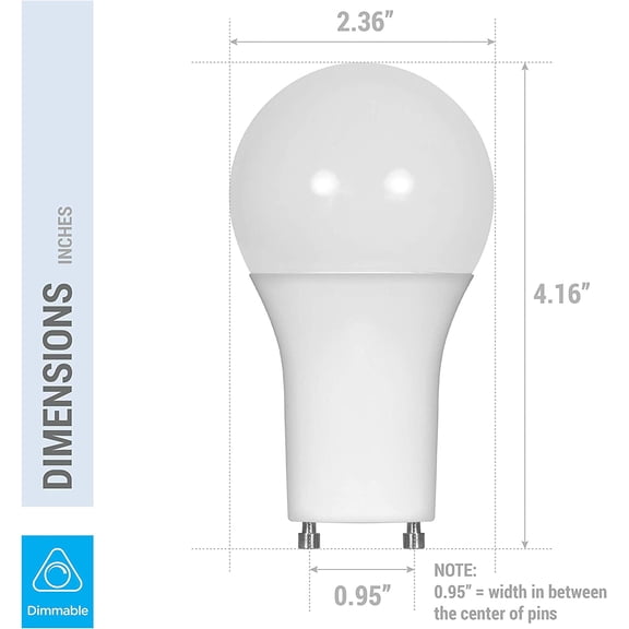 YJYASX-(4 Pack) LED GU24 A19 Light Bulbs 60 Watt Equivalent, 9.5 Watt Dimmable Lights for Home with Twist & Lock Base, Replacing CFL GU24 Ceiling Light, Omni 220 Degree Beam Angle, 800 Lumen Warm Whi