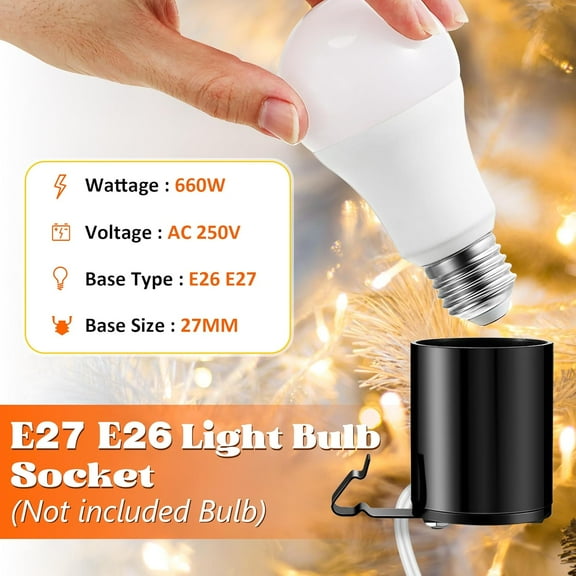 YJYASX-4 Set Blow Mold Light Kit Replacement, E27 E26 Single Light Cord Kit with Switch Fuse Plug, for Indoor Outdoor Halloween Christmas Village House Craft Decorations and Salt Lamp