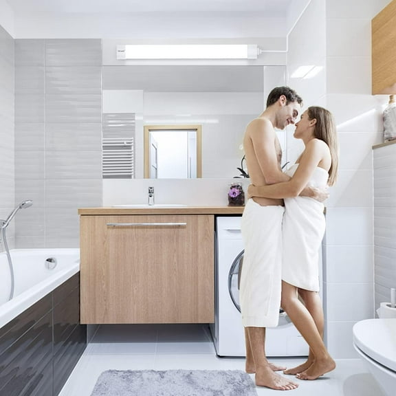 YJYASX-5000K LED Ceiling Light Fixture, IP66 Waterproof 4FT Plug in LED Tube Light for Bathroom, Kitchen, Corridor, Garage, Warehouse, Basement, Vanity and Office