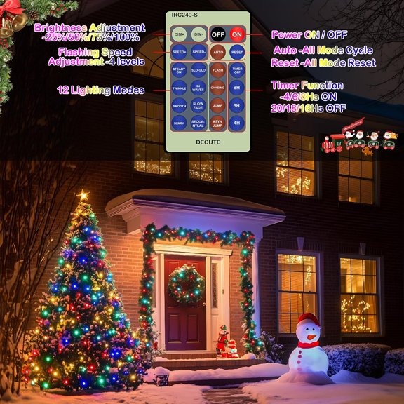 YJYASX-500LED 164FT Fairy String Lights Christmas Lights Green Copper Wire with Remote, Firefly Starry Light for DIY Christmas Tree Costume Wedding Party Table Centerpiece Decor Multicolor