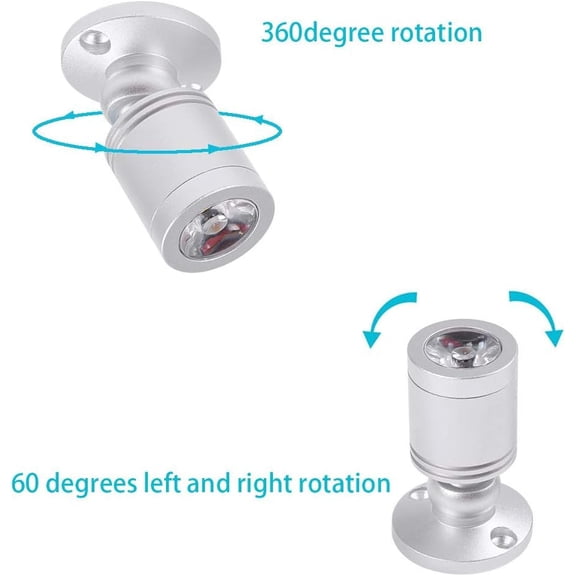 YJYASX-5Pcs 3W Mini LED Spotlight Spot Lights Mini Spotlights for Displays, 110V LED Display Lights for Shelves, 360 Adjustable Picture Lights & Accent Spotlights, Spot Light for Pictures On Wall