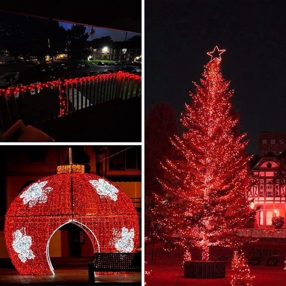 YJYASX-66Ft 200LED Christmas Fairy Lights Plug in, Waterproof String Lights Outdoor & Indoor 8 Modes with Timer Bedroom Decor, Twinkle Lights for Girl's Room Garden Party Christmas Decorations (Red)
