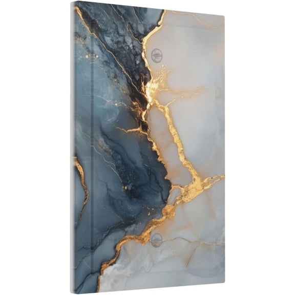 YJYASX-Abstract Blue Granite Luxury Texture Print 1 Gang Light Switch Cover Electrical No Device Wall Plate Switchplates Decorative Faceplate for Country Bedroom Kitchen Home Living Room Decor