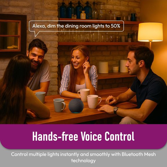 YJYASX-Alexa Light Bulbs 150W Equivalent, Smart Light Bulbs Directly Work with Alexa, Tunable Warm to Cool White, A19 E26 Bluetooth Light Bulb, No WiFi Required, 14W 1600LM, 4 Pack