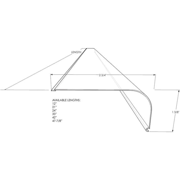 YJYASX-Beam Lighting Under Cabinet Light Cover Replacement | White Ribbed Acrylic Diffuser (Curved, 42")
