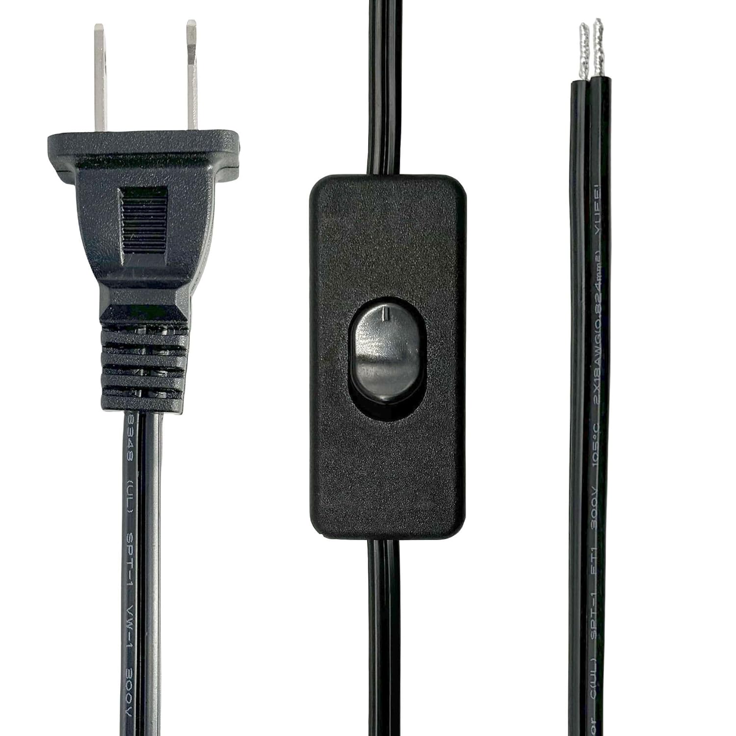 YJYASX-Black Lamp Cord,6 Feet Replacement Lamp Cord with Button Switch ...