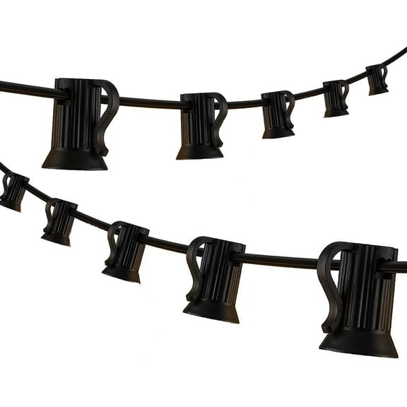 YJYASX-C7 Black Sockets String - 25FT 12" Spacing - Outdoor Christmas Stringer Set