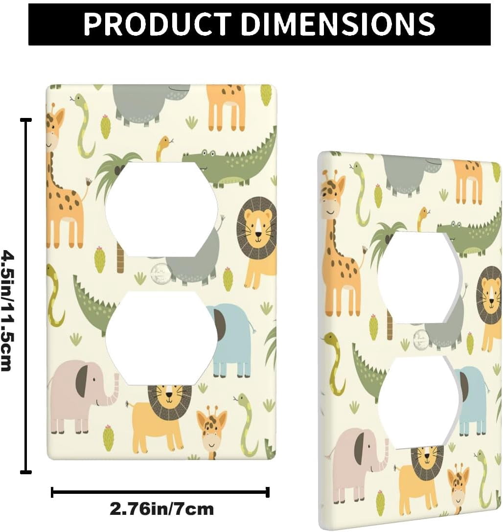 YJYASX-Cartoon Animal Outlet Covers Cute Hippo Crocodile Lion Elephant ...