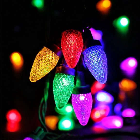 YJYASX-Christmas Lights 50 LED 24Ft Strawberry String Light - Fairy Xmas Decor Lighting for Outdoor, Indoor, Patio, Party, Home, Wreath, Garland,Tree Decoration. (C7-Multi Color)