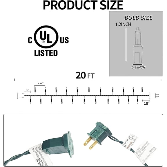 YJYASX-Christmas Mini String Lights, 40FT 200 Count Incandescent Waterproof Fairy Lights Plug in, Connectable Christmas Decorations for Indoor Outdoor Home Party Garden Yard, Warm White