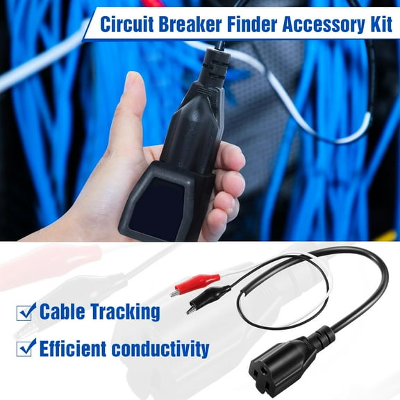 YJYASX-Circuit Breaker Finder Adapter Accessory Kit, Circuit Breaker Leads Tester with Clips, Light Socket, 3-2 Prong Grounding Outlet Adapter and Carrying Case Compatible with ET300 ET310 (Upgrade)