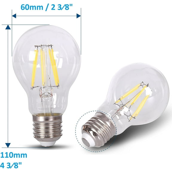 YJYASX-DC 12V Light Bulb A19 A60 6000k 4W Cool Super White LED Edison E26 Medium Base Lamp DC Low Voltage RV Marine Boat Classic Industrial Classic Loft Landscape Industrial Lighting 12 Volt Battery