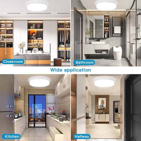 YJYASX-DLLT 18W Flush Mount LED Ceiling Light, 7.09 Inch 6000K Round Surface Mounted Lighting Fixture, 160W Equivalent White Ceiling Lamp for Kids Room/Closet/Bedroom/Dining Room/Bathroom, Non-Dimmab