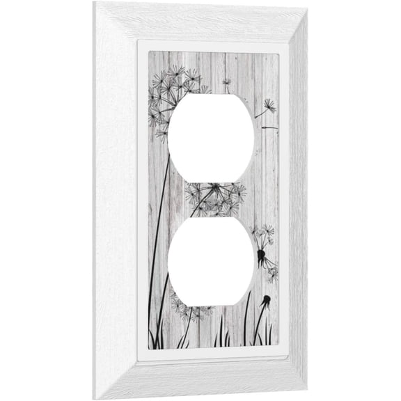 YJYASX-Dandelion Outlet Covers Wall Plate Decorative Wood Texture Electrical Duplex Receptacle Light Switch Plate Home Decor 4.9" X 3.15"