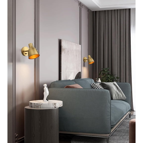 YJYASX-Dimmable Vintage Metal Wall Sconce - Adjustable Light Head, Hardwired Bedside Vanity Light for Bedroom, Bathroom & Dining Room