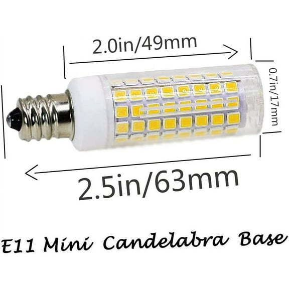 YJYASX-E11 led Bulb 75w 100w Halogen Bulbs Replacement, JD T4 e11 Mini Candelabra Base 110V 120V 130 Voltage Input Light Bulbs, Daylight White 6000K Pack of 4