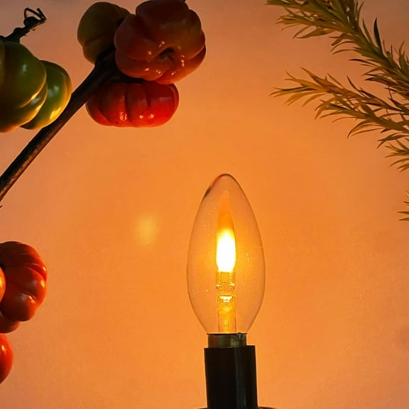 YJYASX-E12 Flickering Flame Light Bulbs, B11 LED Flicker Candelabra Flame Effect Light Bulb for Decoration, Clear Glass CA11 Shape, 2 Pack
