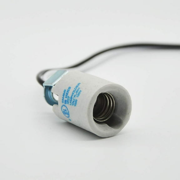 YJYASX-E12 Socket,Ceramic Chandelier Socket E12 Bulb Lamp Holder,Light Socket with Wire Lead for E12 Incandescent LED Light Bulb (10-Pack)