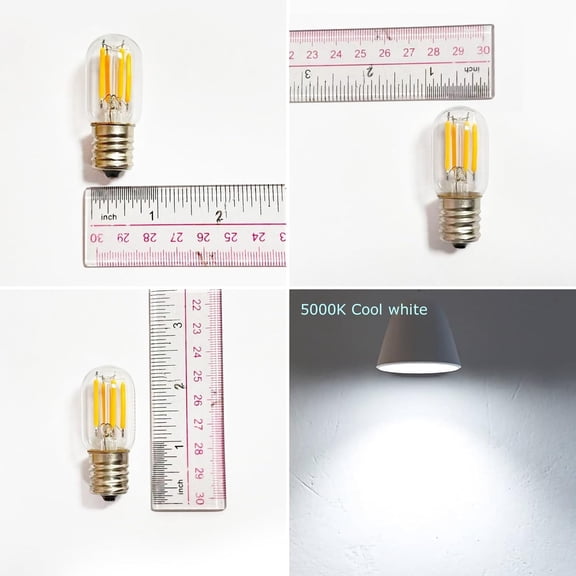 YJYASX-E17 Appliance Bulb Small LED Light Bulb 4W (40W Equivalent) Mini Edison 17 Base Bulb for Microwave Under Hood Refrigerator Night Light Staircase 5000K