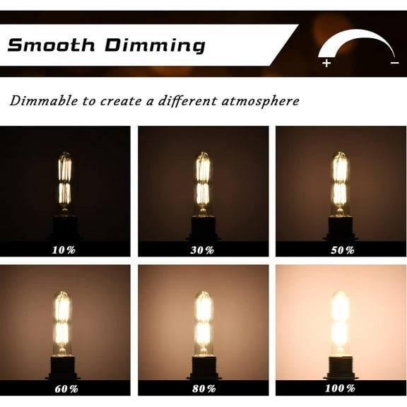 YJYASX-E26 LED Bulb Neutral Light 4000K T10 Dimmable Light Bulbs 8W Equal 100W Candle Bulb,4.96 in,12 Packs