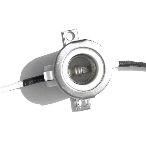 YJYASX-FINELED E11 Mini-Candelabra Screw Ceramic Lampholder Socket,E11 mini Porcelain Candelabra Base Socket with 8 inch Lead Wires for Light Bulbs (3 Pack)