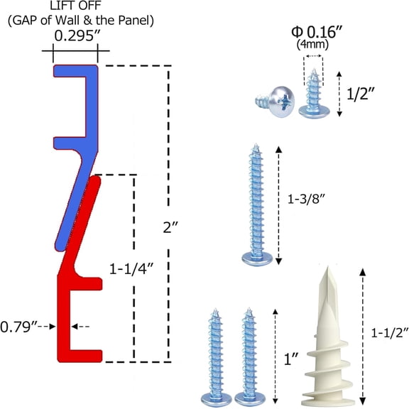 YJYASX-French Cleat Picture & Mirror Hanger - 18" 160 lb - Built in Level - Heavy Duty Wall Mounting Bracket for Hanging Whiteboard, Headboard, Soundbar, Cabinets, Shelf, Panels - Z Bar Clip Hanger 2