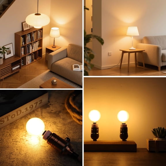 YJYASX-G16.5 LED Light Bulb 40w Equal 4W Type G Bulb,Dimmable Frosted E12 Globe Bulb,Round Candelabra Light Bulbs for Chandelier,Bathroom Vanity,Pendant,Warm White 2700K 400LM,Pack of 6