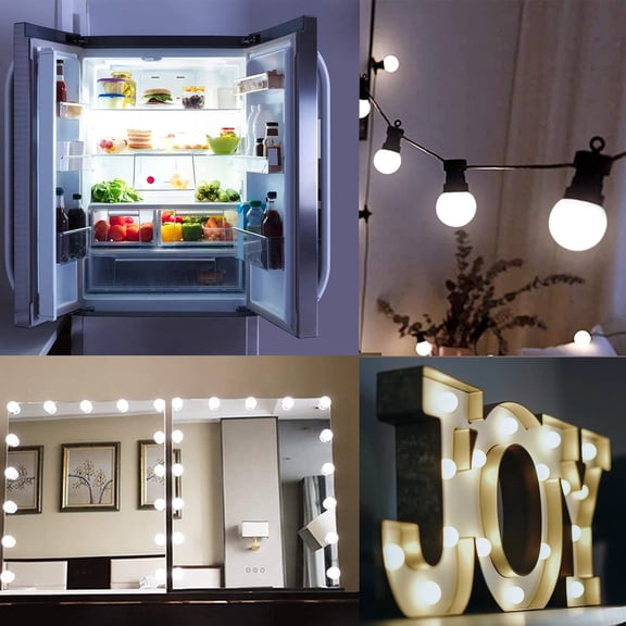 YJYASX-G40 1.5w Dim Led Bulb Equivalent 15 Watt Light Bulbs, Standard E26 Base Frosted Glass Soft Bright White 6000k for Home Decorative, Fridge Freezer Lamp, CRI 90+, 150lm, Pack of 2